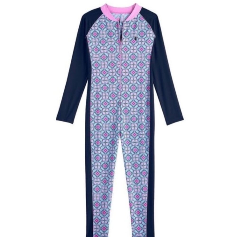 Coolibar Barracuda Neck-to-Ankle Surf Suit Swimsuit Sun Protection Girls' S